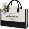 TOPDesign Canvas Tote Bag for Bride - 'Wifey' & 'Mrs.' Engagement Gifts, Reusable Wedding & Bachelorette Party Shoulder Bag