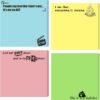 Funny Sticky Notes for Office – 4-Pack 3x3 Inch Self-Adhesive Memo Pads, Novelty White Elephant Gifts for Coworkers & Stress Relief
