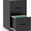 2-Drawer Locking Vertical File Cabinet - Heavy Duty Steel Storage Organizer for Home Office, Letter, Legal & A4 Size (Black)