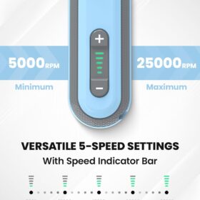 4V Cordless Rotary Tool Kit - 5-Speed Variable Power, Compact DIY Grinder & Polisher for Crafting, Sanding, and Pet Grooming (Blue)