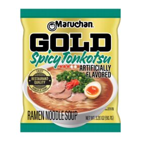 Maruchan Gold Ramen Noodle Soup, Spicy Tonkotsu Flavor, Restaurant Quality Japanese-Style Instant Noodles, Quick & Easy Meal, 3.2 Oz. (5 Pack)