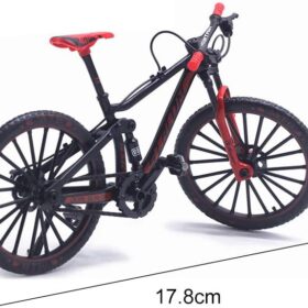 Kakalote 1:10 Scale Mini Alloy Finger Bike - Realistic Mountain Bicycle Model for Desktop Decoration & Birthday Gifts (Red)