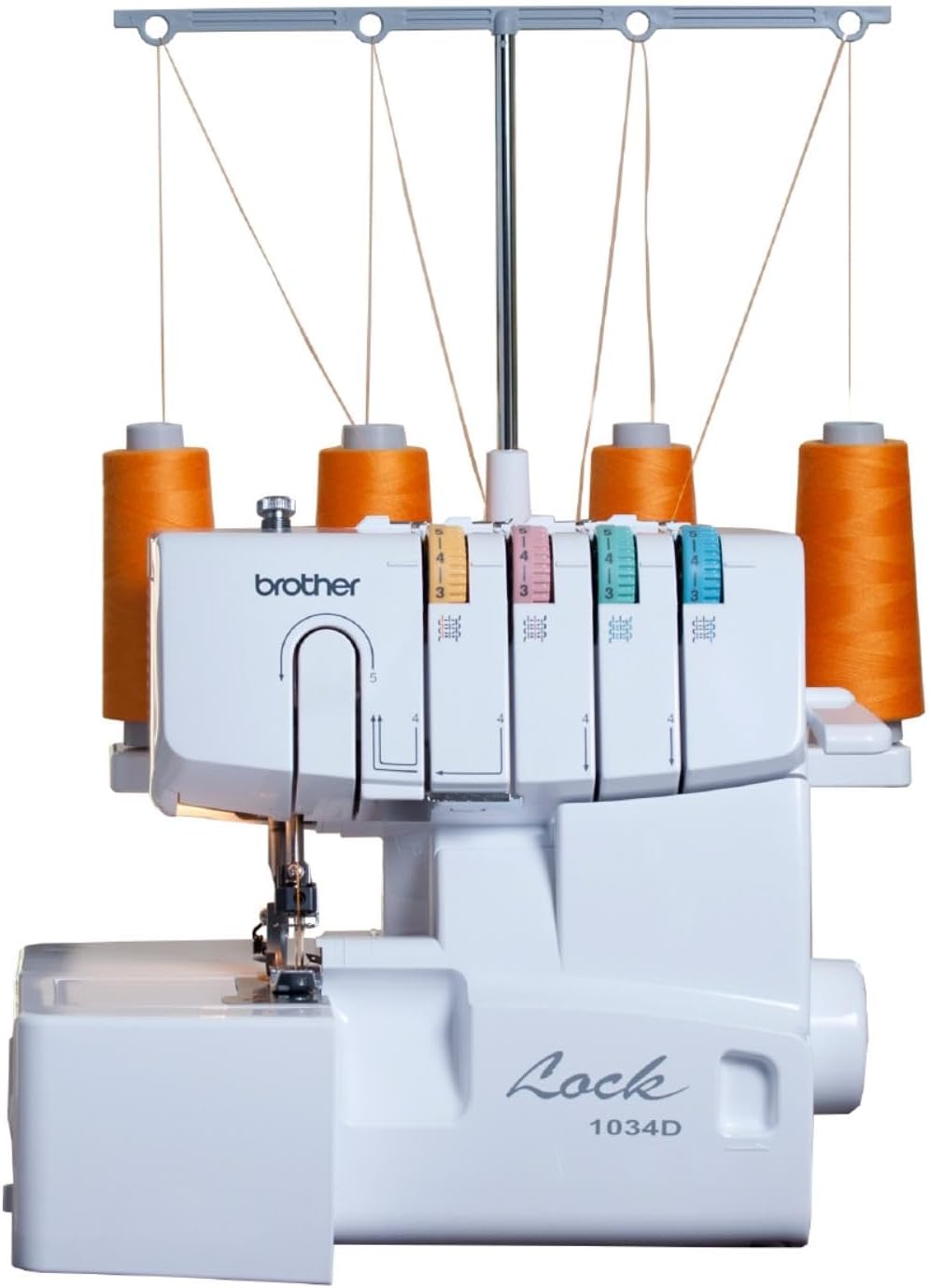 Brother 1034D 3/4 Lay-In Thread Serger with Color-Coded Looper Threading, Heavy Duty Metal Frame Overlock Machine, White, 1300 SPM