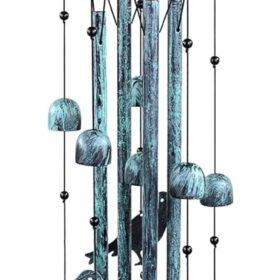 Monsiter QE Memorial Wind Chimes for Outside - Large Bronze Bird Garden Decor with 4 Aluminum Tubes & Deep Tone Outdoor Patio Hanging