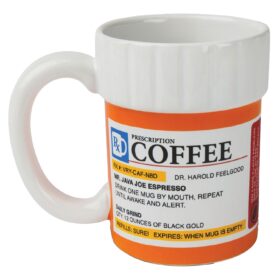 BigMouth Inc. The Prescription Pill Bottle Coffee Mug – 12oz Ceramic Pharmacy & Doctor Gift – Dishwasher Safe Novelty Cup