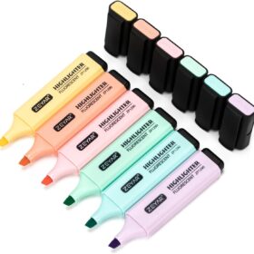 ZEYAR Pastel Highlighters (6 Pack) – Chisel Tip Macaron Marker Pens, Quick-Dry, AP Certified Non-Toxic for Journaling, Studying, and Art