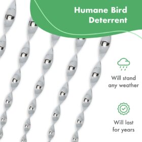 Bird BLINDER Holographic Bird Deterrent Rods - Reflective Scare Devices for Garden, Balcony & Windows - Humane Weatherproof Pest Control (Set of 5, 12 Inch)
