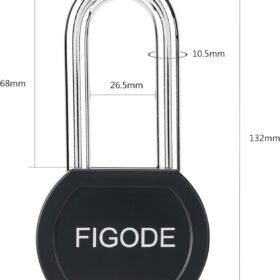 FIGODE Heavy Duty Long Shackle Padlocks - 12 Pack Keyed Alike, 2-3/4in Wide Steel Weatherproof Security Locks for Gates, Storage, Sheds & Fences (24 Keys Included)