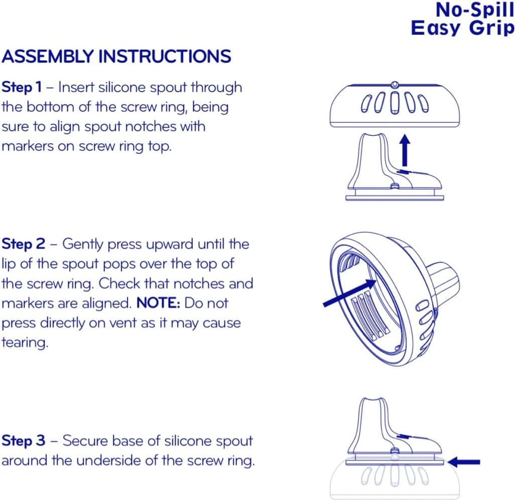 Nuby 3-Pack No-Spill Toddler Sippy Cups with Soft Silicone Spouts - Easy Grip, BPA Free - Blue, Aqua, Green