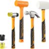 4-Piece Hammer Set – Fiberglass Handle Claw Hammer, Dead Blow, Rubber & Soft Mallets for Woodworking, Flooring & Automotive Repair