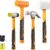 4-Piece Hammer Set – Fiberglass Handle Claw Hammer, Dead Blow, Rubber & Soft Mallets for Woodworking, Flooring & Automotive Repair