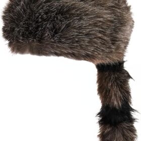Raccoon Tail Hat - Plush Faux Fur Costume Cap with Tail for Kids & Adults - Fun Wildlife Themed Party Accessory