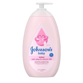 Johnson's Baby Lotion with Coconut Oil & Aloe Vera – 72-Hour Hydration, Hypoallergenic Moisturizer for Newborns & Kids, 27.1 fl oz