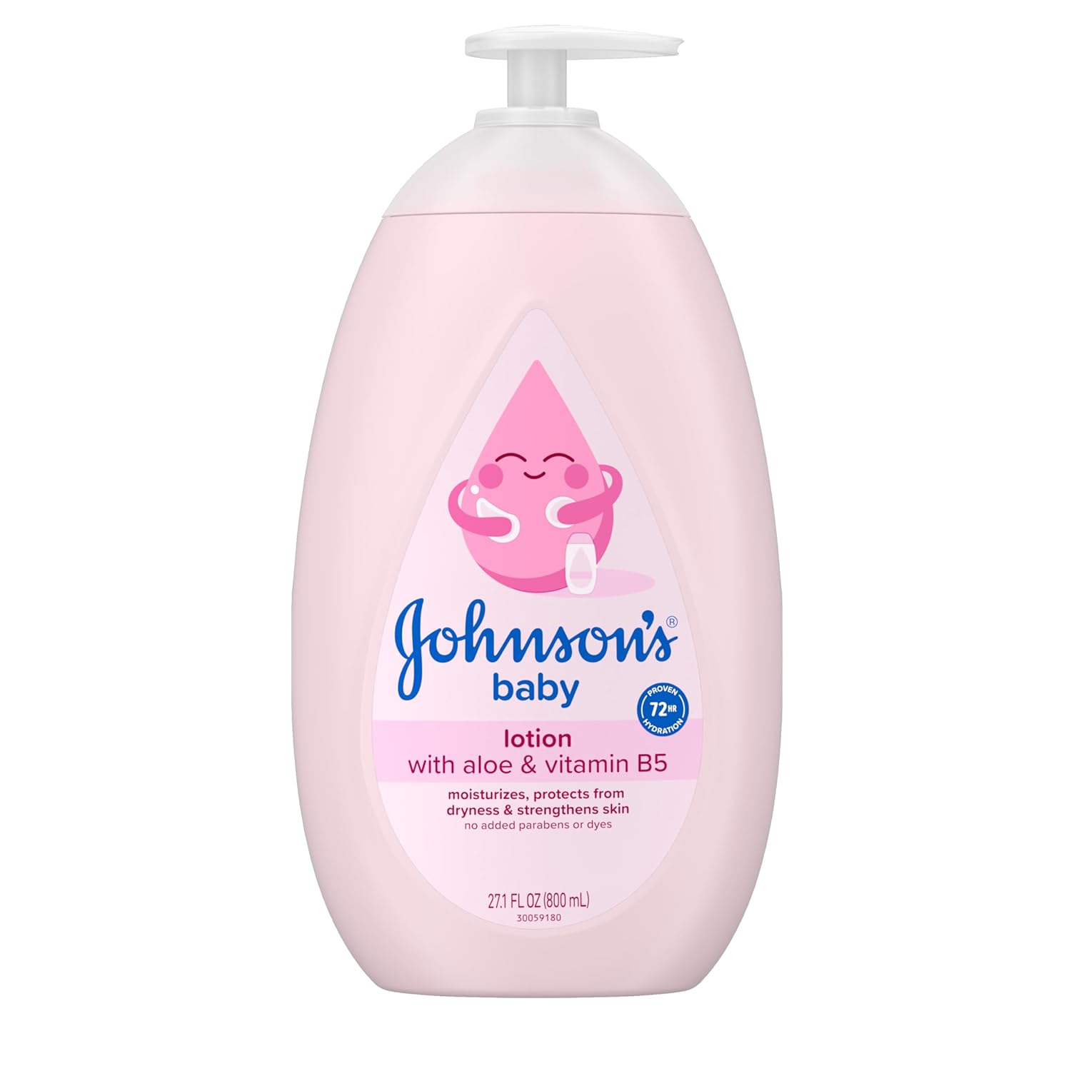 Johnson's Baby Lotion with Coconut Oil & Aloe Vera – 72-Hour Hydration, Hypoallergenic Moisturizer for Newborns & Kids, 27.1 fl oz