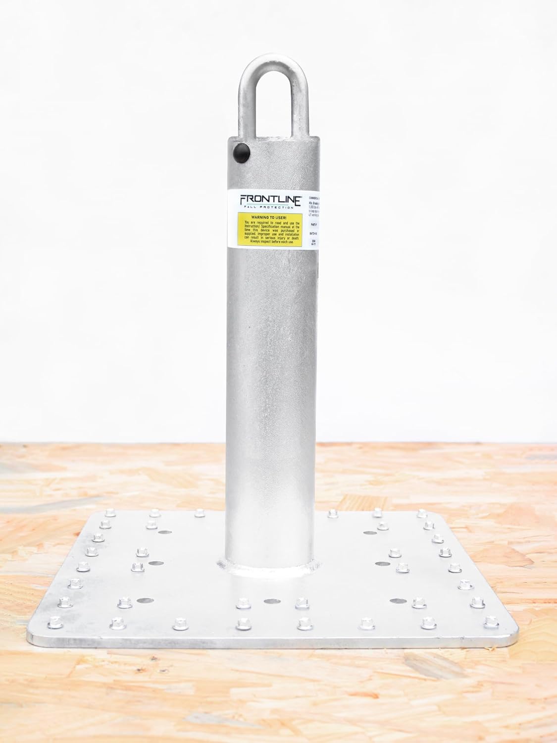 Frontline Fall Protection RO18 Commercial Roof Anchor - 18 inch OSHA & ANSI Compliant Galvanized Steel Anchor Point for Metal, Wood & Concrete Roofs