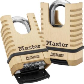Master Lock ProSeries 1177D: Heavy-Duty Resettable Brass Padlock with Octagonal Boron-Carbide Shackle
