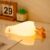 Squishy LED Duck Night Light - Rechargeable Silicone Bedside Lamp & Funny College Dorm Decor Gift