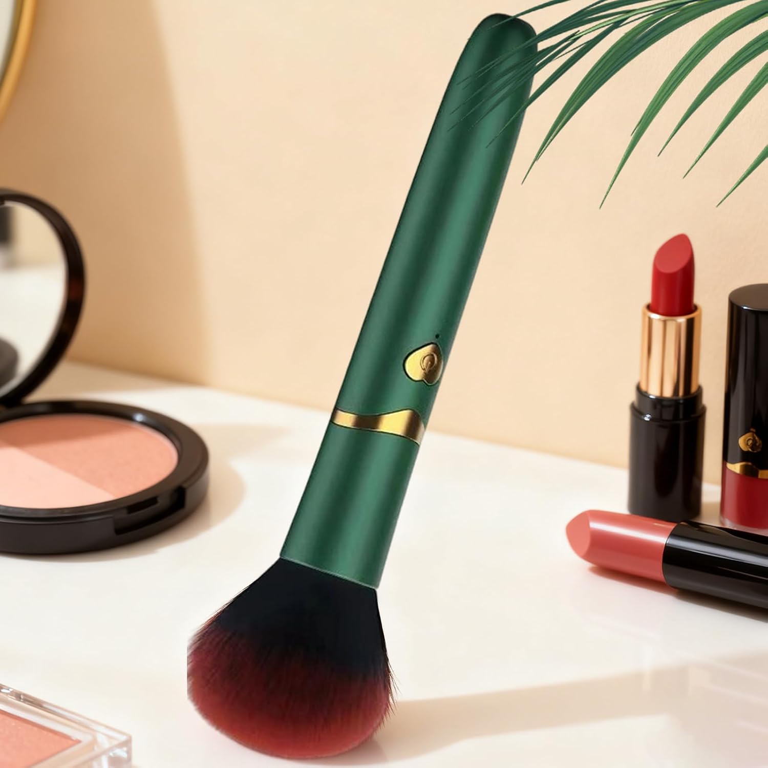 Electric Makeup Brush – USB Rechargeable Vibrating Foundation Tool for Seamless Blending | Waterproof Portable Face Brush for Liquid, Cream & Powder