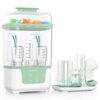 Momcozy Baby Bottle Sterilizer and Dryer – 6 Bottle Capacity, Compact Modular Design with 72-Hour Storage – Includes Drying Rack