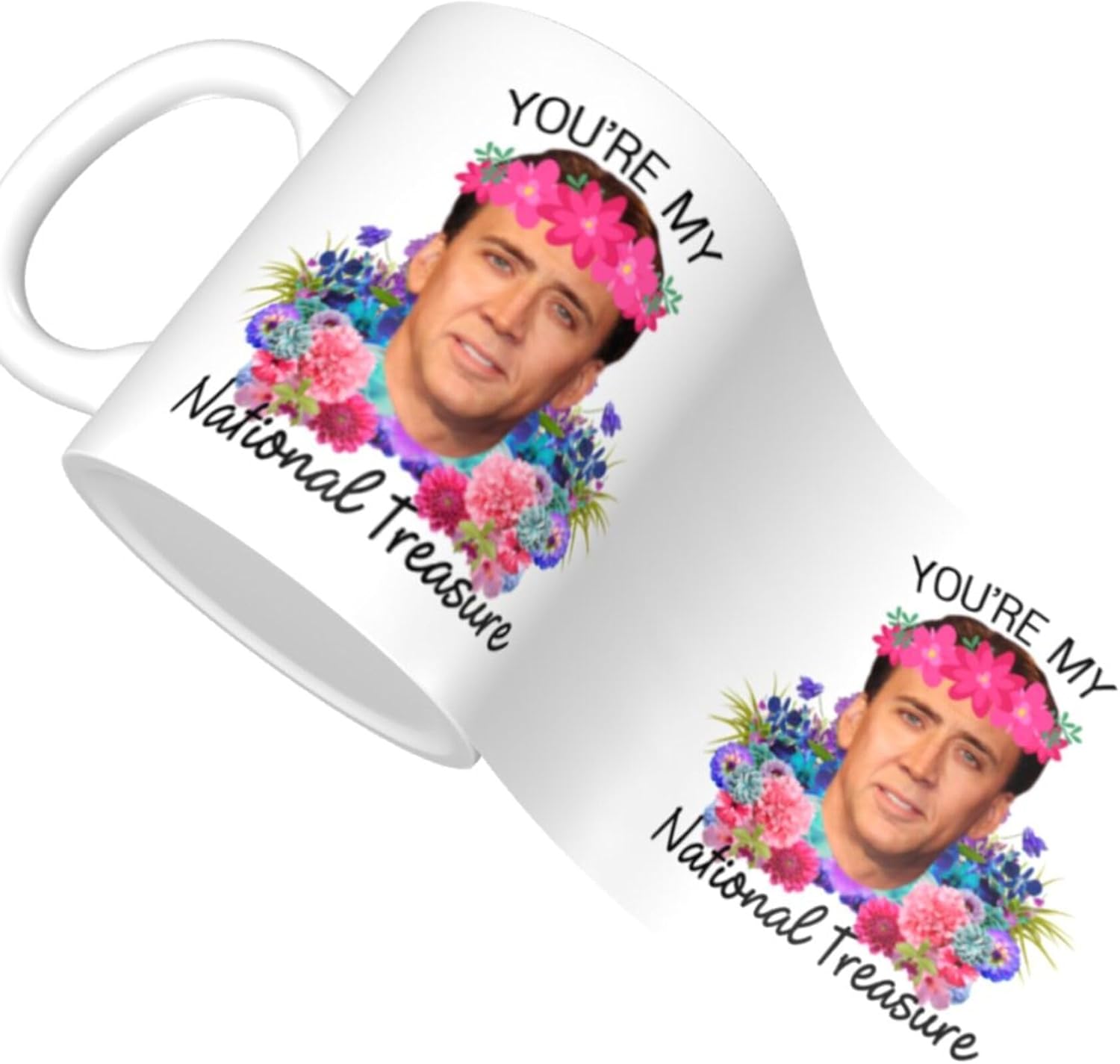 11oz 'You're My National Treasure' Coffee Mug – Unique Novelty Gift Cup for Coffee & Tea Lovers – Funny White Ceramic Coffee Cup with Comfort Grip Handle