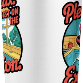 Retro Housewife Sarcastic Coffee Tumbler - 1950s Vintage Homemaker Insulated Travel Mug with Witty Exhaustion Quote