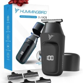 Hummingbird MK1 Compact Trimmer – Portable Cordless Beard & Body Groomer with T-Blade, USB-C Rechargeable, 60-Min Runtime & Travel Pouch
