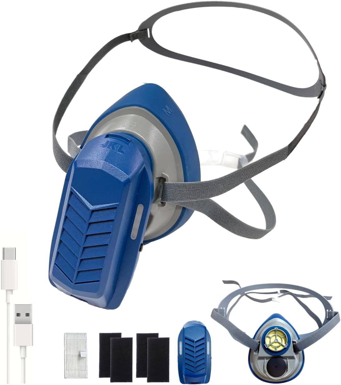 PuriCurrent Smart Fan-Powered Respirator Mask – H13 HEPA & Active Carbon Filtration for Woodworking, Painting, and Industrial Safety