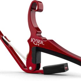Kyser Quick-Change Guitar Capo for Acoustic & Electric Guitars - Ruby Red (KG6RA) - Made in USA