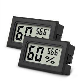 AikTryee 2-Pack Mini Digital Hygrometer Thermometer - Precision Indoor Humidity & Temperature Gauge Monitor for Greenhouse, Cellar, Reptile, and Closet