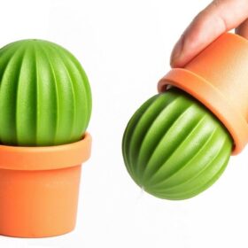 QUALY Cactus Salt and Pepper Shaker Set – Magnetic 2-in-1 Novelty Dispenser & Tequila Companion