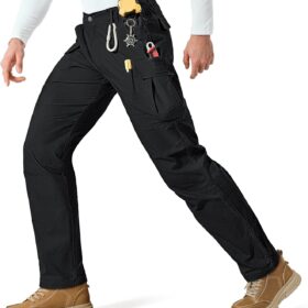 IGOLUMON Men's Ripstop Tactical Cargo Work Pants – 6-Pocket Stretch Hiking Trousers with Reinforced Knees