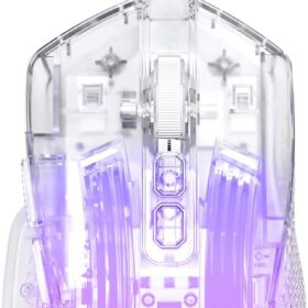 Redragon M695CT Clear Transparent Gaming Mouse – 24K DPI Optical Sensor, 7 Programmable Buttons, 8 RGB Backlit Modes, Ergonomic Wired Design for PC/Mac/Xbox