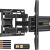 Perlegear Full Motion TV Wall Mount - Dual Articulating Arm for 26-74 Inch TVs | Tool-Free Tilt, Swivel & Extend | Height Adjustable & Pre-Assembled for 16” Studs