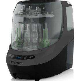 Baby Brezza Bottle Washer Pro - Advanced Baby Bottle Sterilizer, Dryer & Cleaning Machine - Automatic High-Pressure Jet Wash with HEPA Filter - All-in-One Bottle Cleaning Solution for Pump Parts & Accessories (Charcoal)