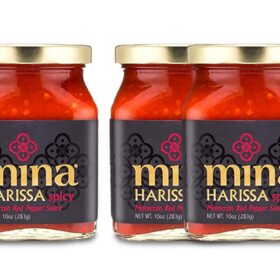 Mina Harissa Bundle: Spicy Red Chili Paste (10oz x 2) & Gourmet Hot Sauce (10oz) - Authentic Moroccan Flavor & Heat