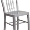 Flash Furniture Commercial Grade Silver Metal Indoor-Outdoor Stack Chair