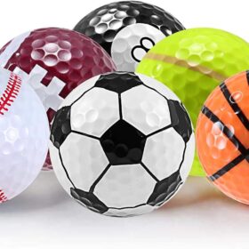 S Sheffla 6-Pack Novelty Golf Balls – Fun Sports Designs for Kids, Beginners & Practice – Funny Gift Idea