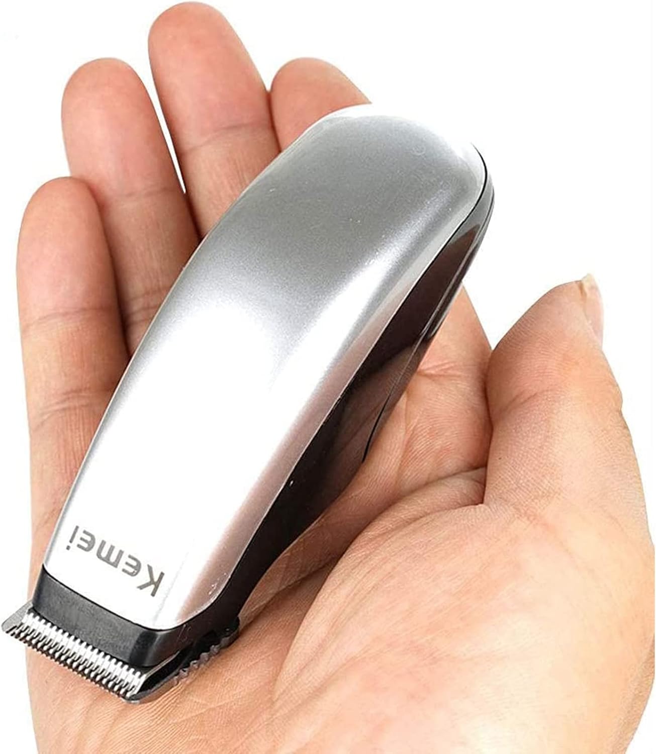 KEMEI Professional Cordless Mini Hair Trimmer - Portable Stainless Steel Clipper for Beards, Mustaches, and Precise Haircuts