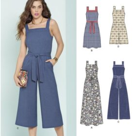 New Look 6446 Misses' Sewing Pattern - Convertible Cropped Jumpsuit & Mini/Maxi Dress with Ties (Sizes AA 6-18)