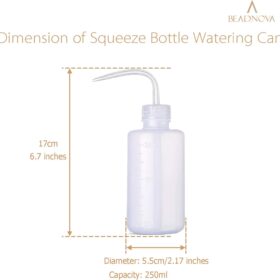 BEADNOVA Precision Plant Watering Bottle – 250ml/8oz Flexible Squeeze Spout Can for Indoor Succulents & Lab Use
