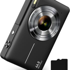 Digital Camera for Kids and Beginners - 1080P FHD 44MP Compact Point and Shoot Camera with 16X Zoom, Anti-Shake, 32GB SD Card & Portable Travel Bag