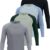 Real Essentials Men's UPF 50+ Long Sleeve Rash Guards - 4 Pack Quick Dry Swim Shirts for Fishing, Surf & Beach