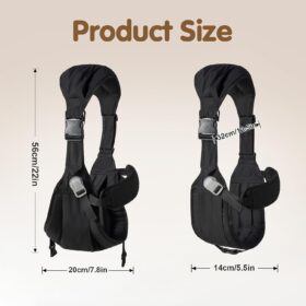 Ergonomic Baby Sling Carrier with Safety Harness – Lightweight Hip Seat for Toddlers 25-60lbs (Black)