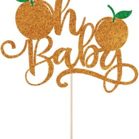 Orange Slice Baby Cake Topper - Cute Fruit Themed Birthday & Baby Shower Decoration
