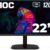 AOC 22B2HM2 22 Inch Full HD Monitor - 1920x1080, 120Hz Refresh Rate, Frameless VA Panel, Adaptive Sync, LowBlue Mode, VESA Mountable, HDMI & VGA for Home Office & Gaming