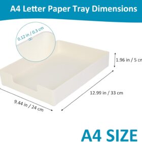 Stackable Letter Tray – Heavy Duty Plastic Desk Organizer for A4 Paper and Office Files