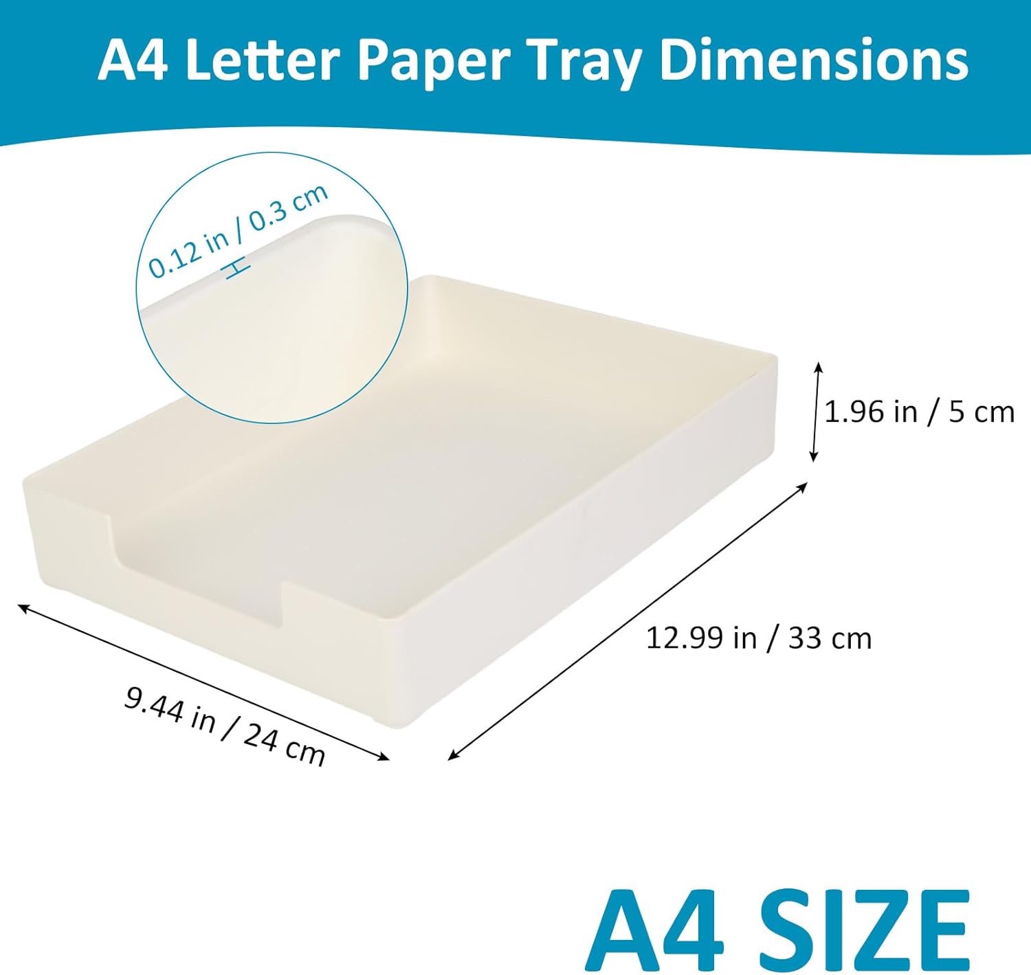 Stackable Letter Tray – Heavy Duty Plastic Desk Organizer for A4 Paper and Office Files