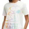 Snoopy & Woodstock Peanuts Graphic Tees for Women - Officially Licensed Novelty Crew Neck T-Shirts (Sizes S-XL)