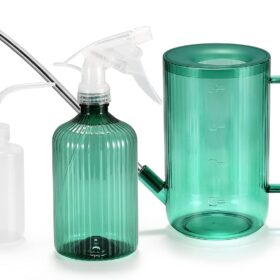 ONEDONE 3-Piece Indoor Plant Watering Can Set – 34oz Long Spout Pot, Adjustable Mister Spray Bottle & 8oz Squeeze Bulb for Succulents, Seedlings & Humidity Control