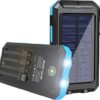 YELOMIN Solar Power Bank 20000mAh – Portable Waterproof Solar Charger with 4 Built-in Cables, 6-Output Battery Pack & LED Flashlight for Camping, Hiking, and Travel